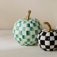 Emerald Check Small Pumpkin