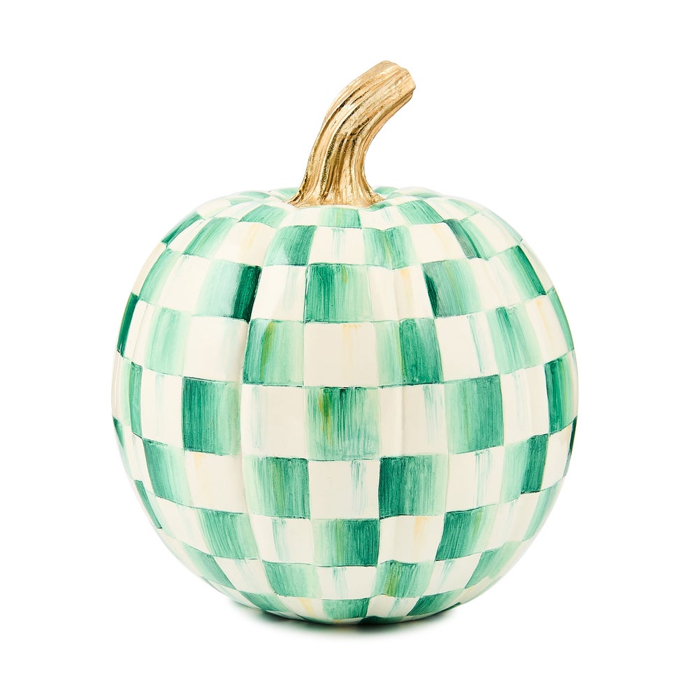 Emerald Check Small Pumpkin mackenzie-childs Panama imagen 1 Emerald Check Small Pumpkin mackenzie-childs Panama imagen 1