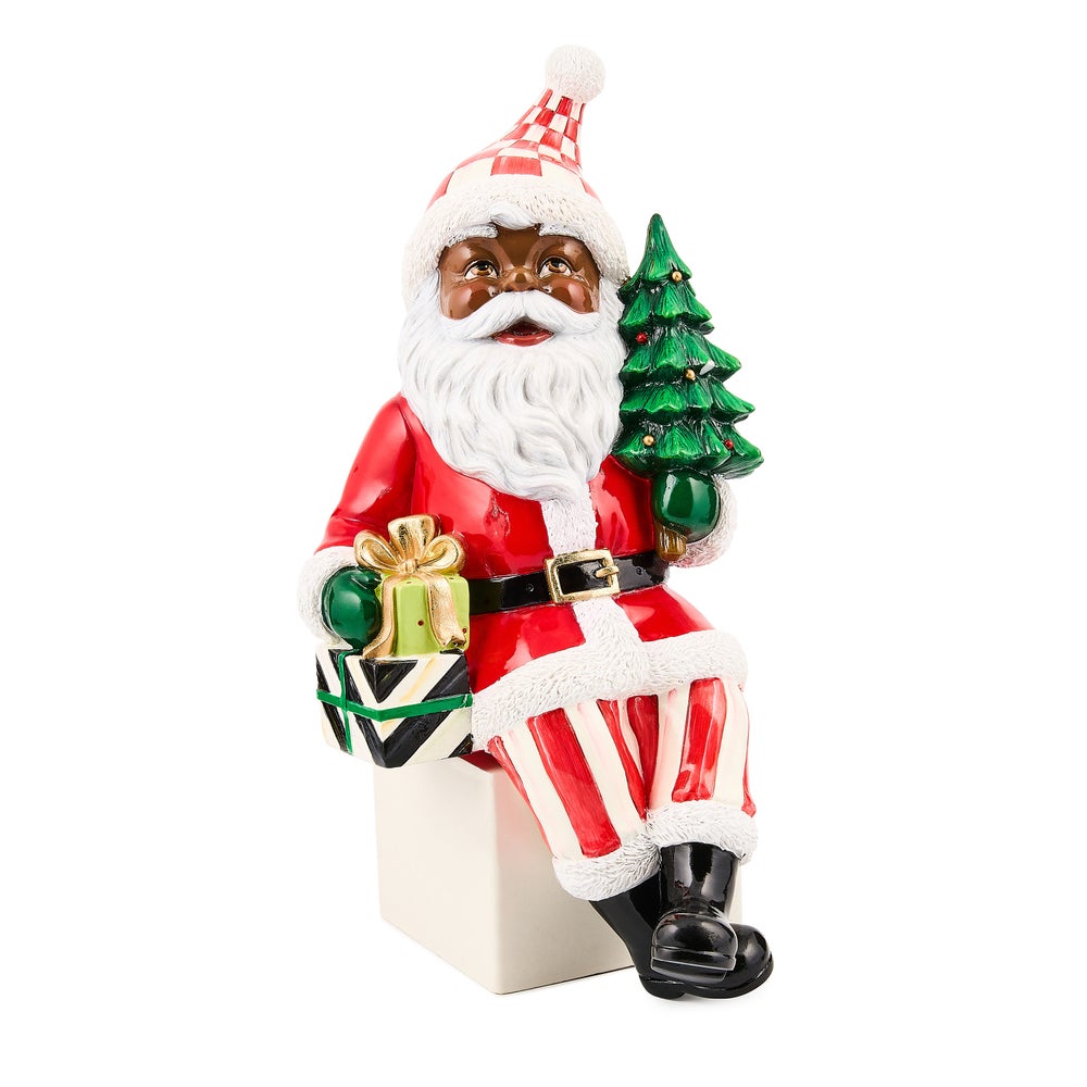 Check It Out Black Santa Ledge Sitter mackenzie-childs Panama imagen 1 Check It Out Black Santa Ledge Sitter mackenzie-childs Panama imagen 1