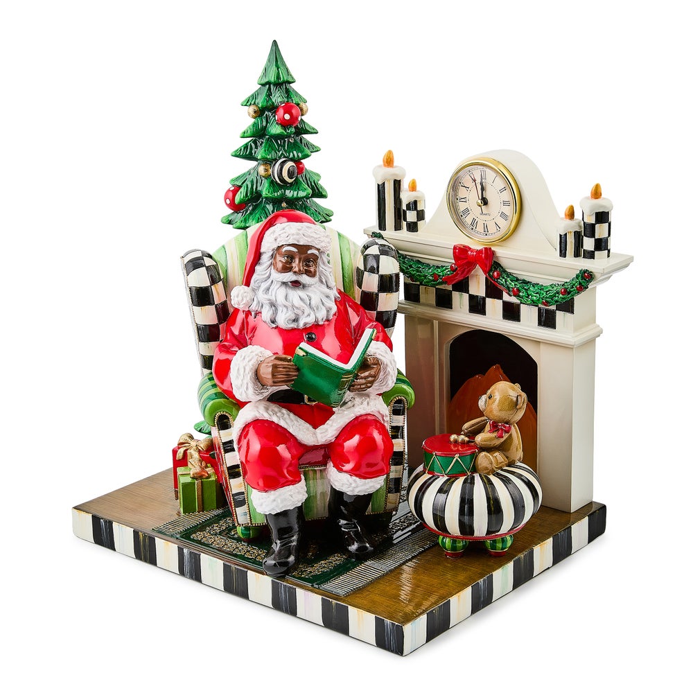 Check It Out Black Santa by Fireplace Illuminated Figurine mackenzie-childs Panama imagen 1 Check It Out Black Santa by Fireplace Illuminated Figurine mackenzie-childs Panama imagen 1