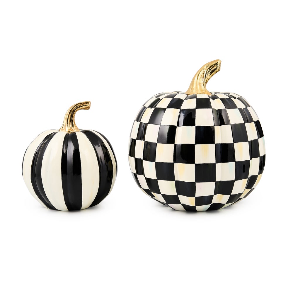 Classic Courtly Stripe Small & Check Medium Pumpkin Set mackenzie-childs Panama imagen 1