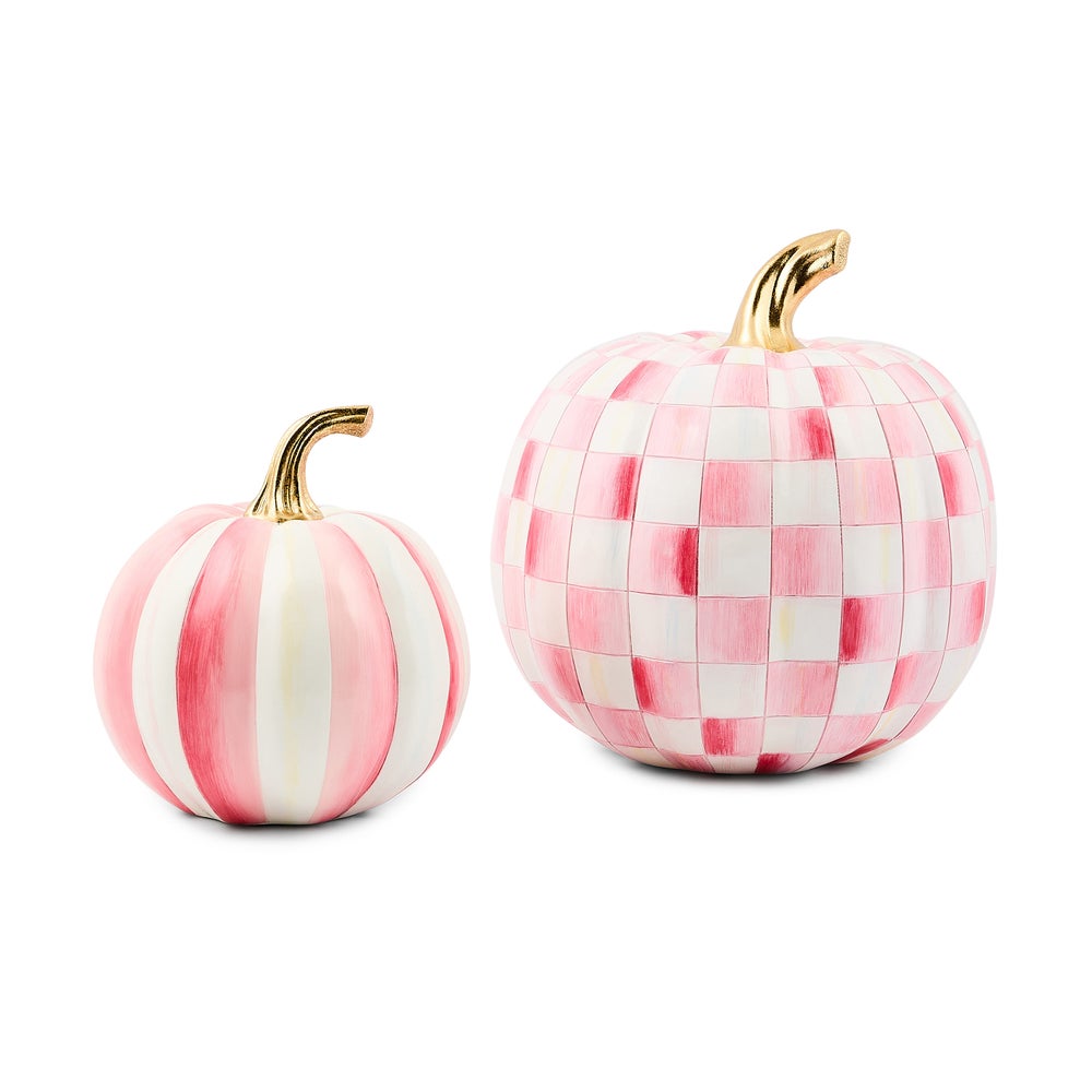 Classic Bubblegum Stripe Small & Check Medium Pumpkin Set mackenzie-childs Panama imagen 1