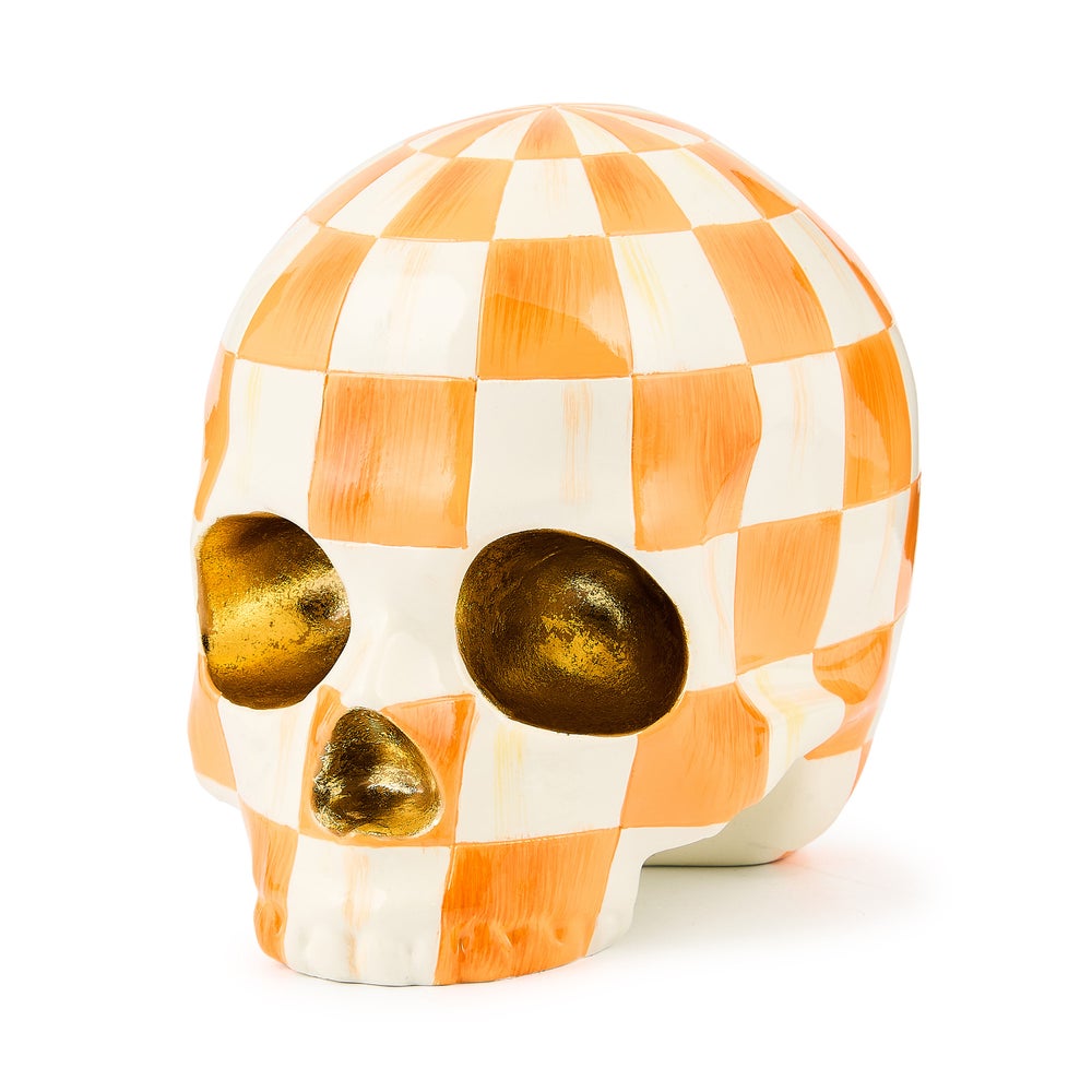 Orange Check Skull mackenzie-childs Panama imagen 1