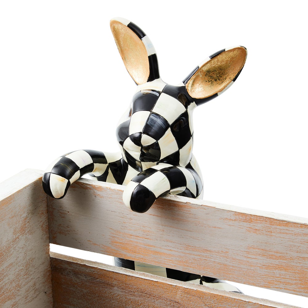 Courtly Check Bunny Fence Climber mackenzie-childs Panama imagen 1 Courtly Check Bunny Fence Climber mackenzie-childs Panama imagen 1