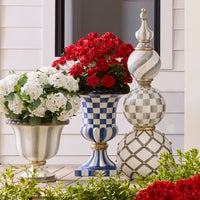 Royal Check Pedestal Urn
