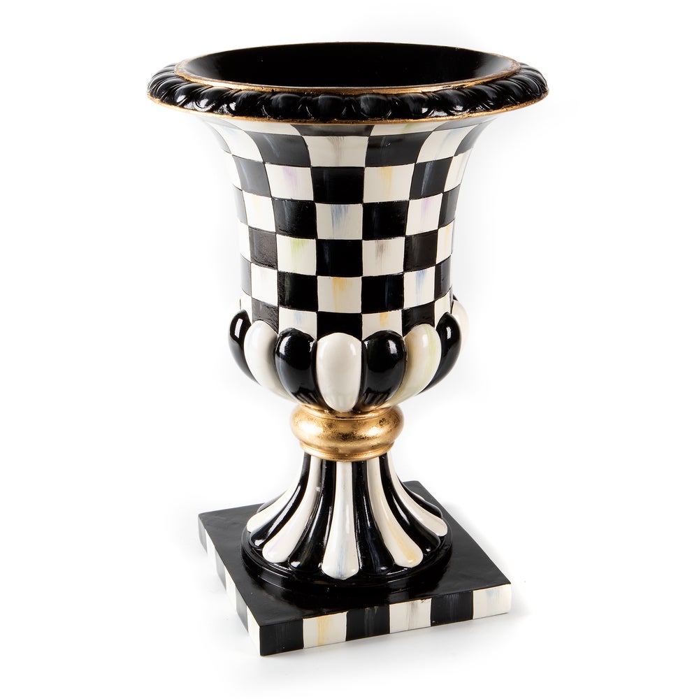 Courtly Check Pedestal Tabletop Urn mackenzie-childs Panama imagen 1