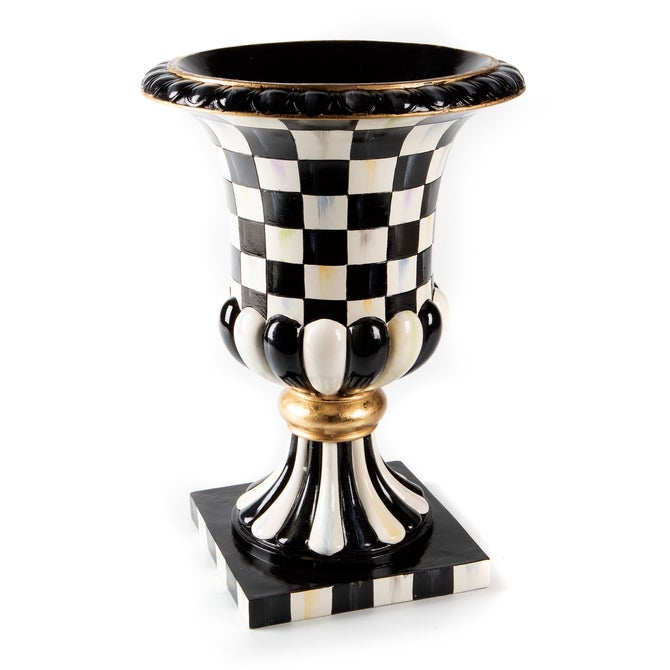 Courtly Check Pedestal Tabletop Urn image number 0
