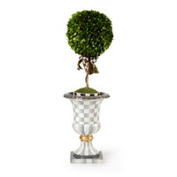 Sterling Check Pedestal Tabletop Urn