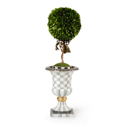 Sterling Check Pedestal Tabletop Urn