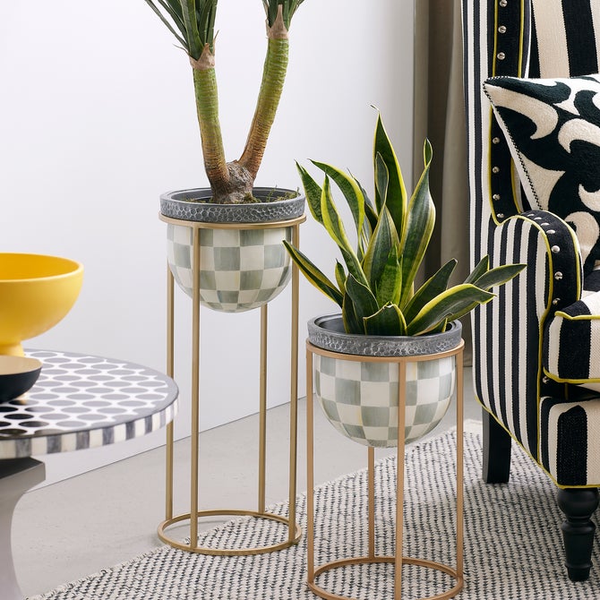 Sterling Check Tall Plant Stand image number 4