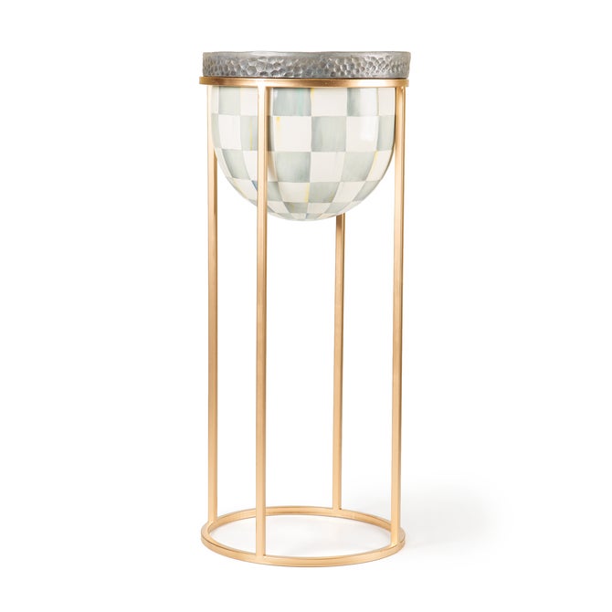 Sterling Check Tall Plant Stand image number 0