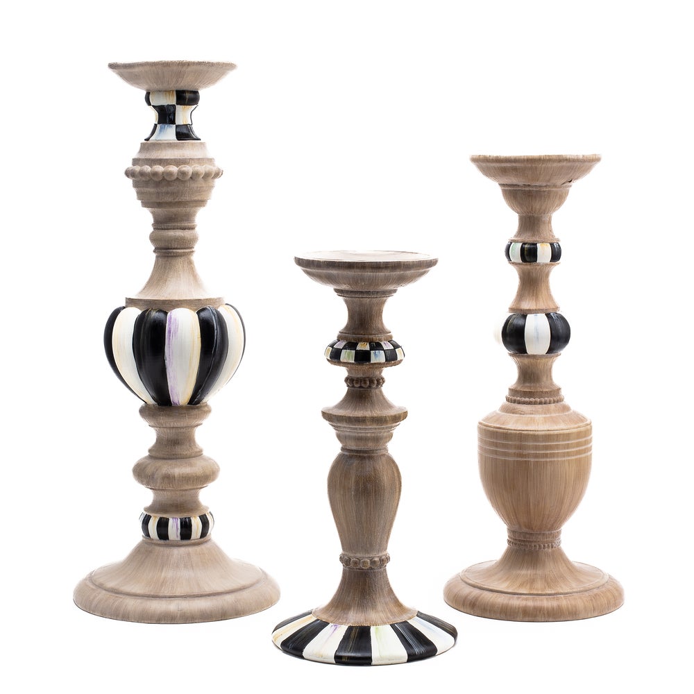 Courtly Pillar Candle Holders, Set of 3 mackenzie-childs Panama imagen 1