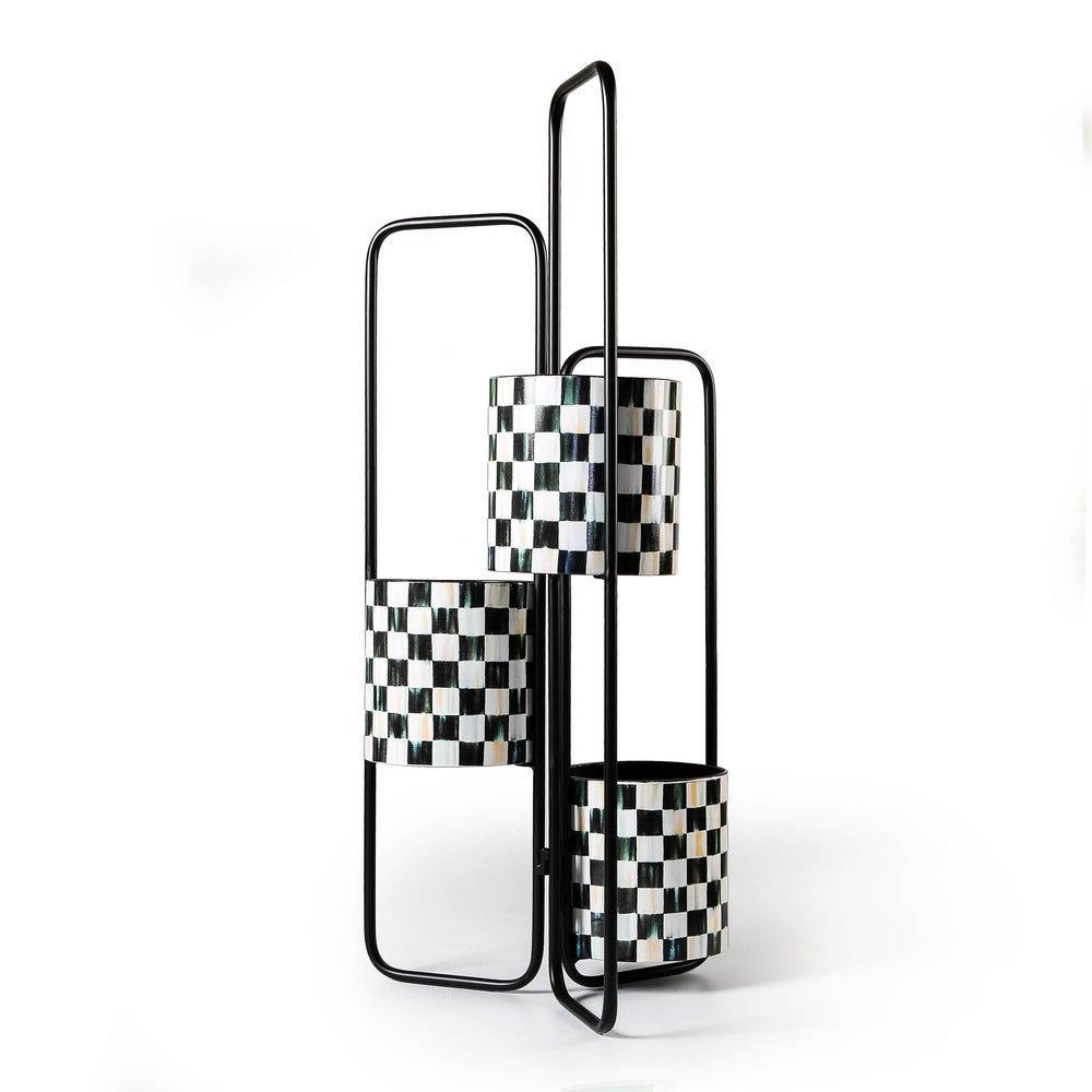 Courtly Check Triple Plant Stand mackenzie-childs Panama imagen 1