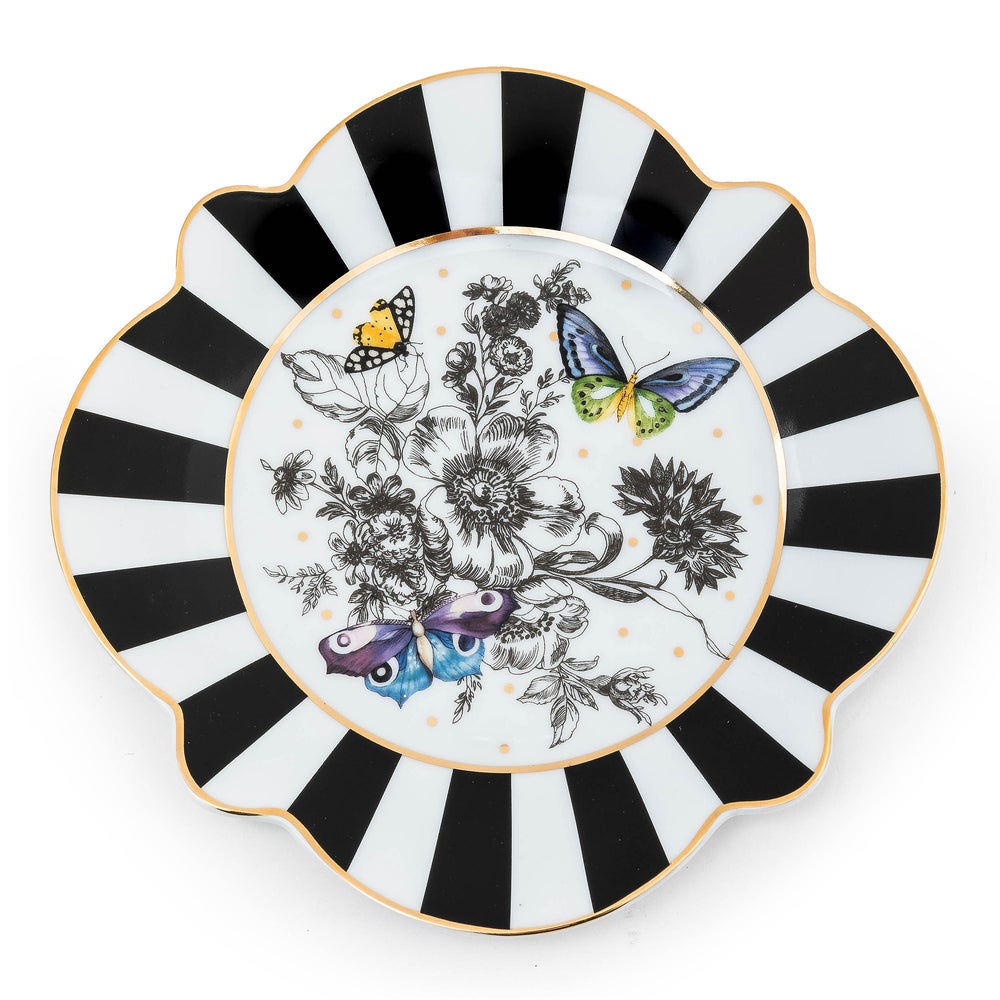 Butterfly Toile Salad Plate mackenzie-childs Panama imagen 1