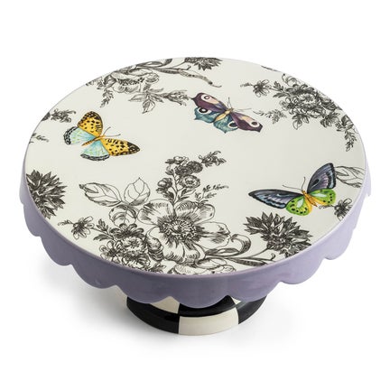 Butterfly Toile Small Pedestal Platter