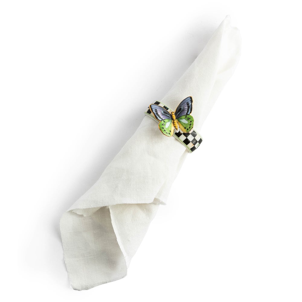 Butterfly Toile Napkin Rings, Set of 4 mackenzie-childs Panama imagen 1