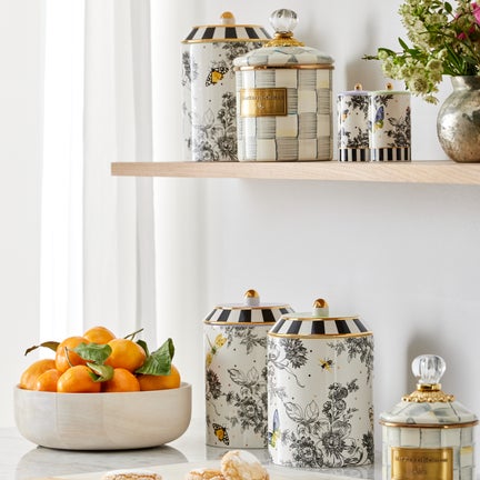 Butterfly Toile Canisters, Set of 3