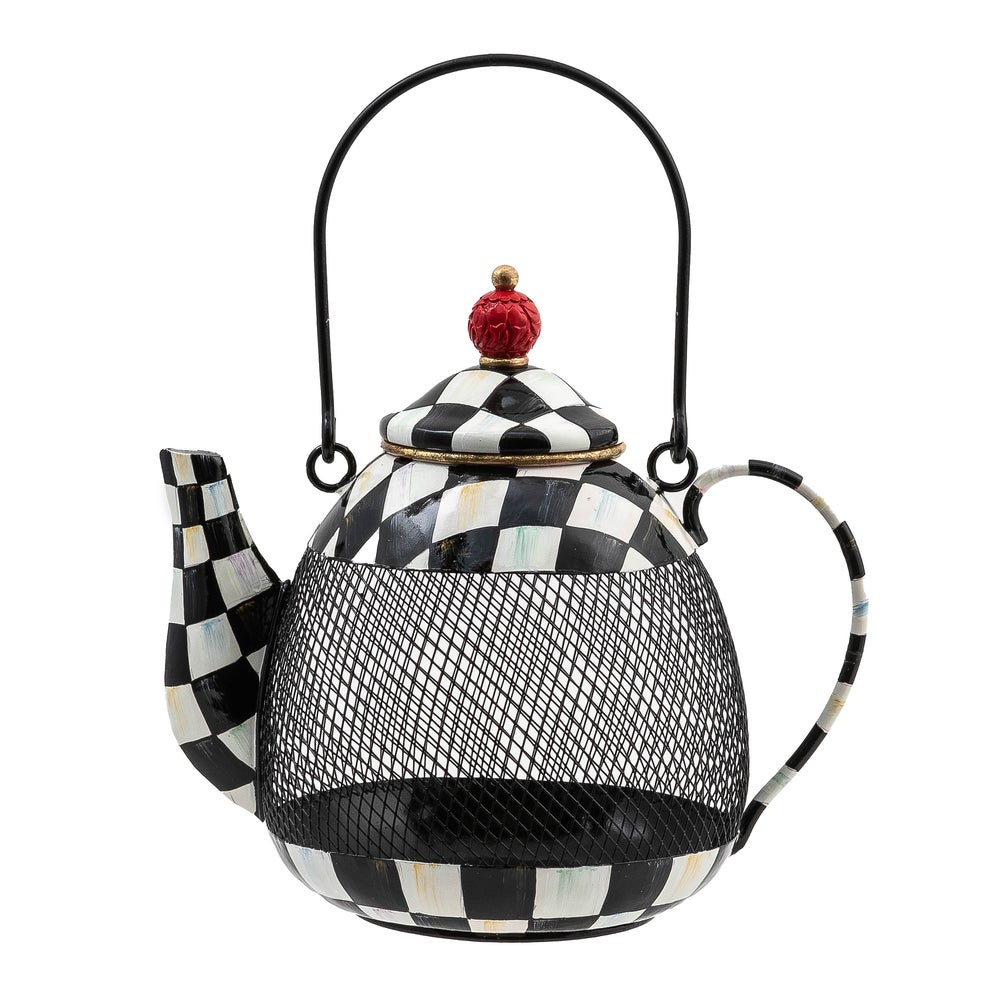 Courtly Check Teapot Bird Feeder mackenzie-childs Panama imagen 1