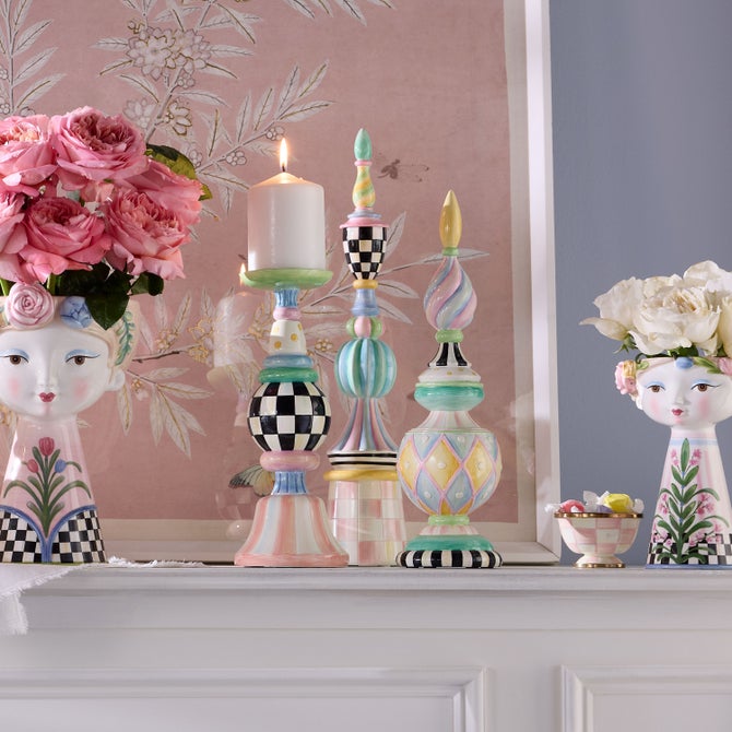 Rosy Meadow Tall Finial image number 1