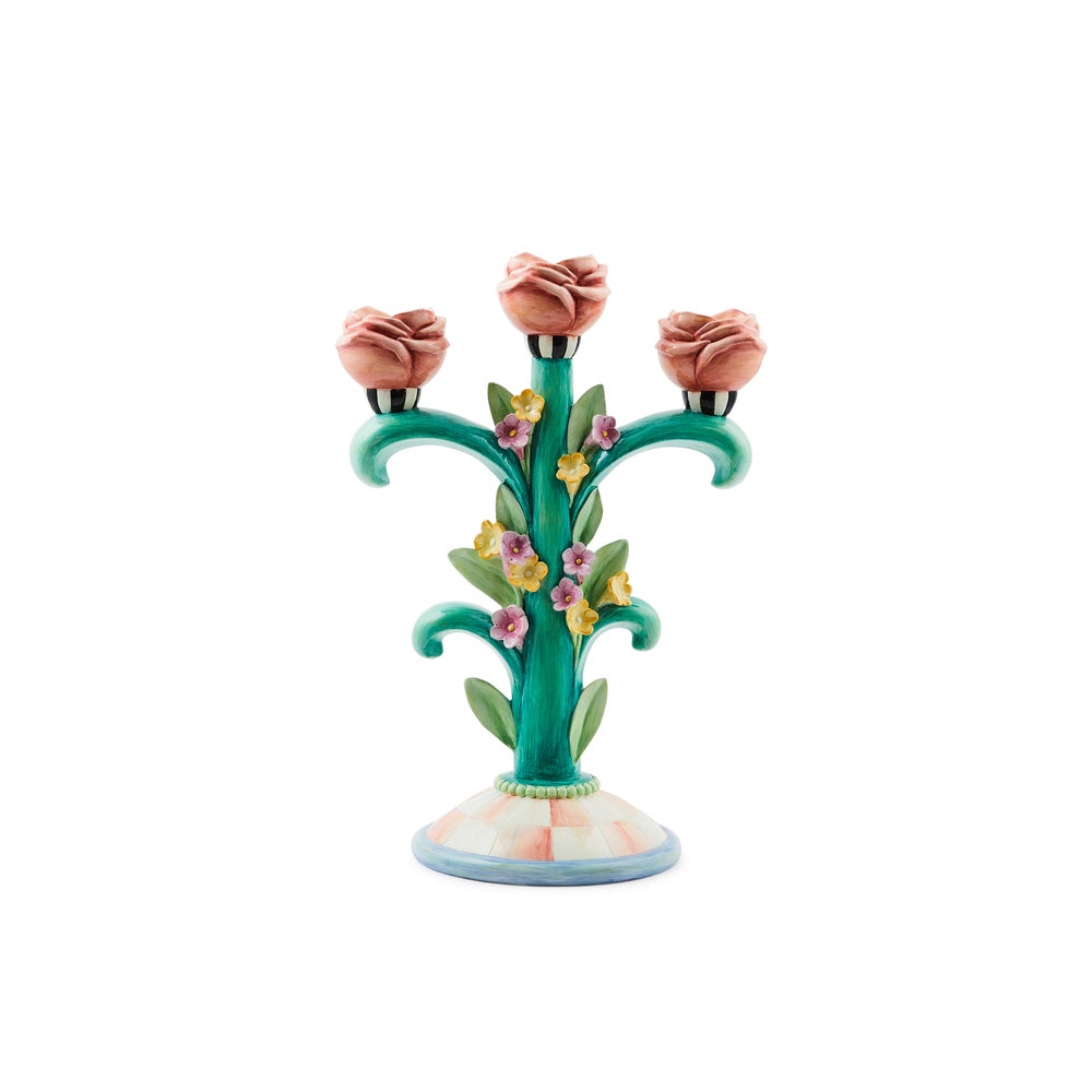 Rosy Meadow Candelabra mackenzie-childs Panama imagen 1 Rosy Meadow Candelabra mackenzie-childs Panama imagen 1