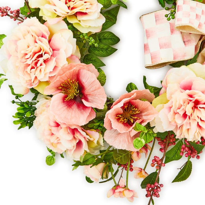 Rosy Check Rose 24" Wreath image number 1