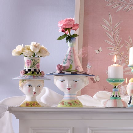 Rosy Meadow Lady Tulip Lidded Vase