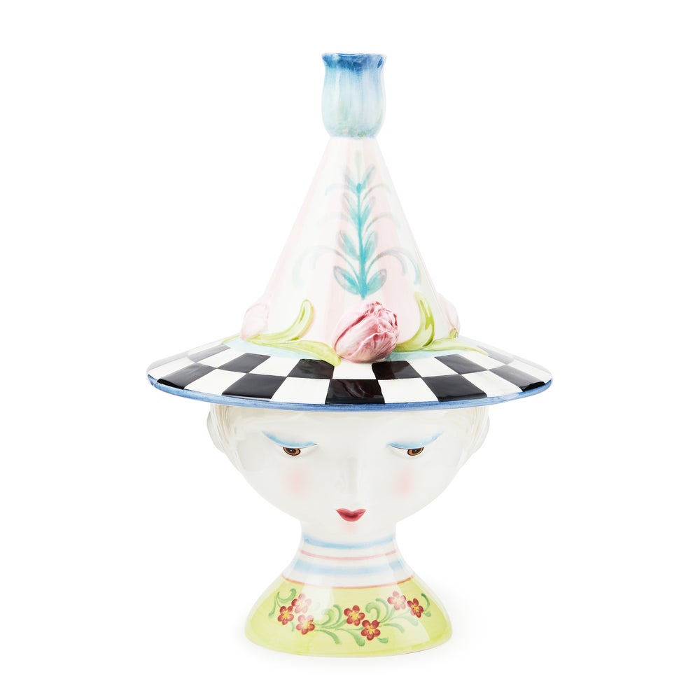 Rosy Meadow Lady Tulip Lidded Vase mackenzie-childs Panama imagen 1 Rosy Meadow Lady Tulip Lidded Vase mackenzie-childs Panama imagen 1
