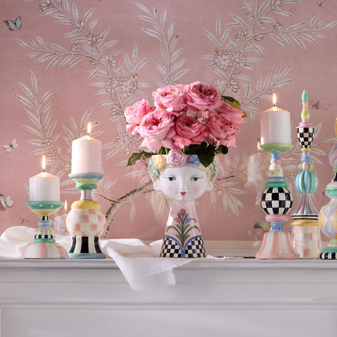 Rosy Meadow Pillar Candle Holders, Set of 3 image number 1