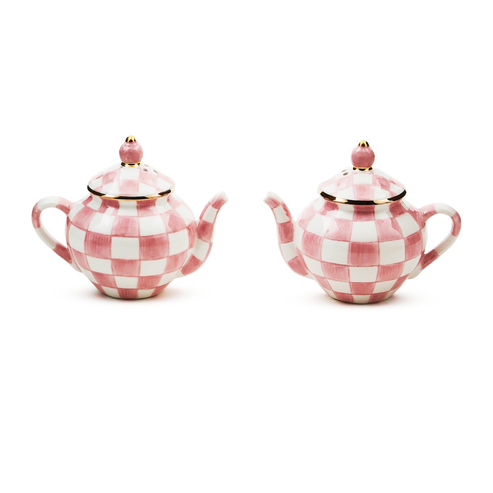 Rosy Check Teapot Salt & Pepper Set mackenzie-childs Panama imagen 1 Rosy Check Teapot Salt & Pepper Set mackenzie-childs Panama imagen 1