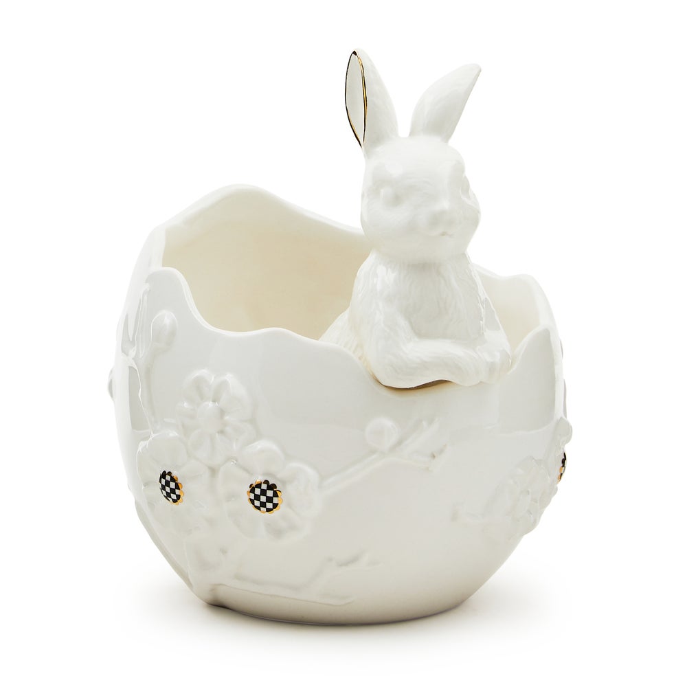 White Rabbit Ceramic Cracked Egg Bunny Bowl mackenzie-childs Panama imagen 1