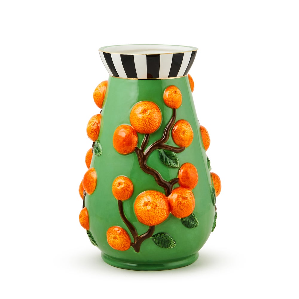 Tutti Frutti Orange Vase mackenzie-childs Panama imagen 1 Tutti Frutti Orange Vase mackenzie-childs Panama imagen 1