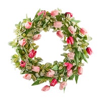 Rosy Check Tulip 28" Wreath