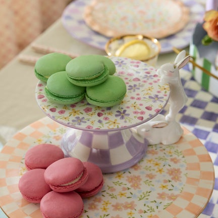 Posie Patch Mini Bunny Ceramic Pedestal Platter