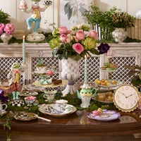 Violet Check Tabletop Pedestal Urn