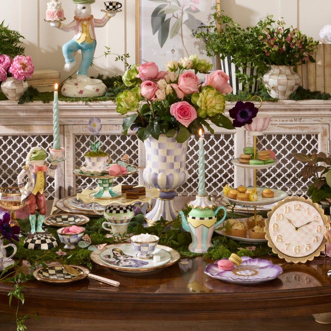 Violet Check Tabletop Pedestal Urn image number 3