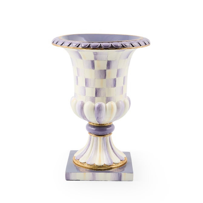 Violet Check Tabletop Pedestal Urn image number 0