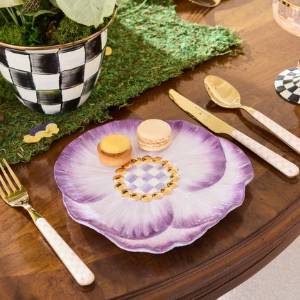 Pansy Party Ceramic Dessert Plates, Set of 4
