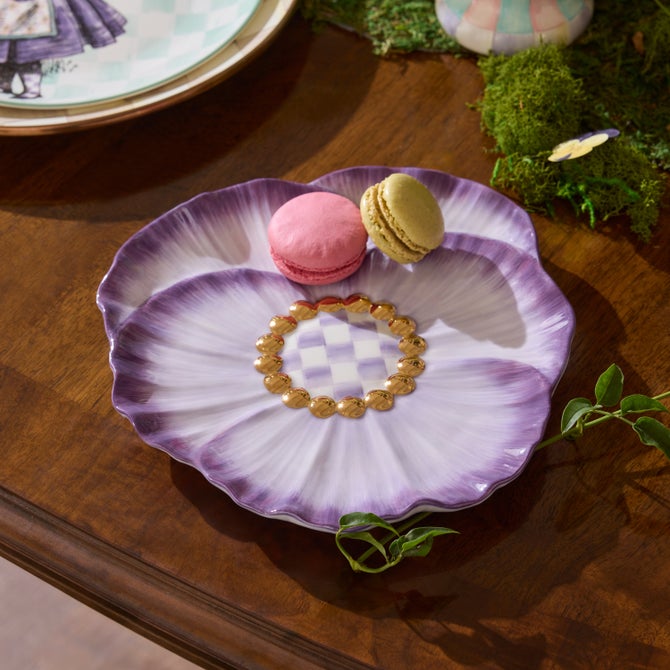 Pansy Party Ceramic Dessert Plates, Set of 4 image number 3