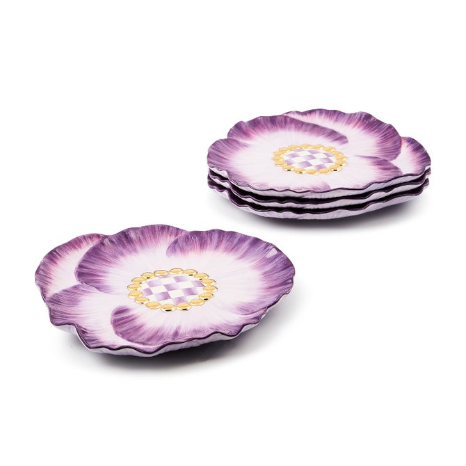 Pansy Party Ceramic Dessert Plates, Set of 4 image number 2