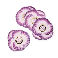 Pansy Party Ceramic Dessert Plates, Set of 4
