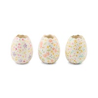 Posie Patch Ceramic Egg Vases, Set of 3