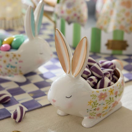 Posie Patch Ceramic Rabbit Candy Dishes, Set of 3