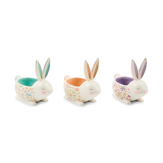 Posie Patch Ceramic Rabbit Candy Dishes, Set of 3 image number 0