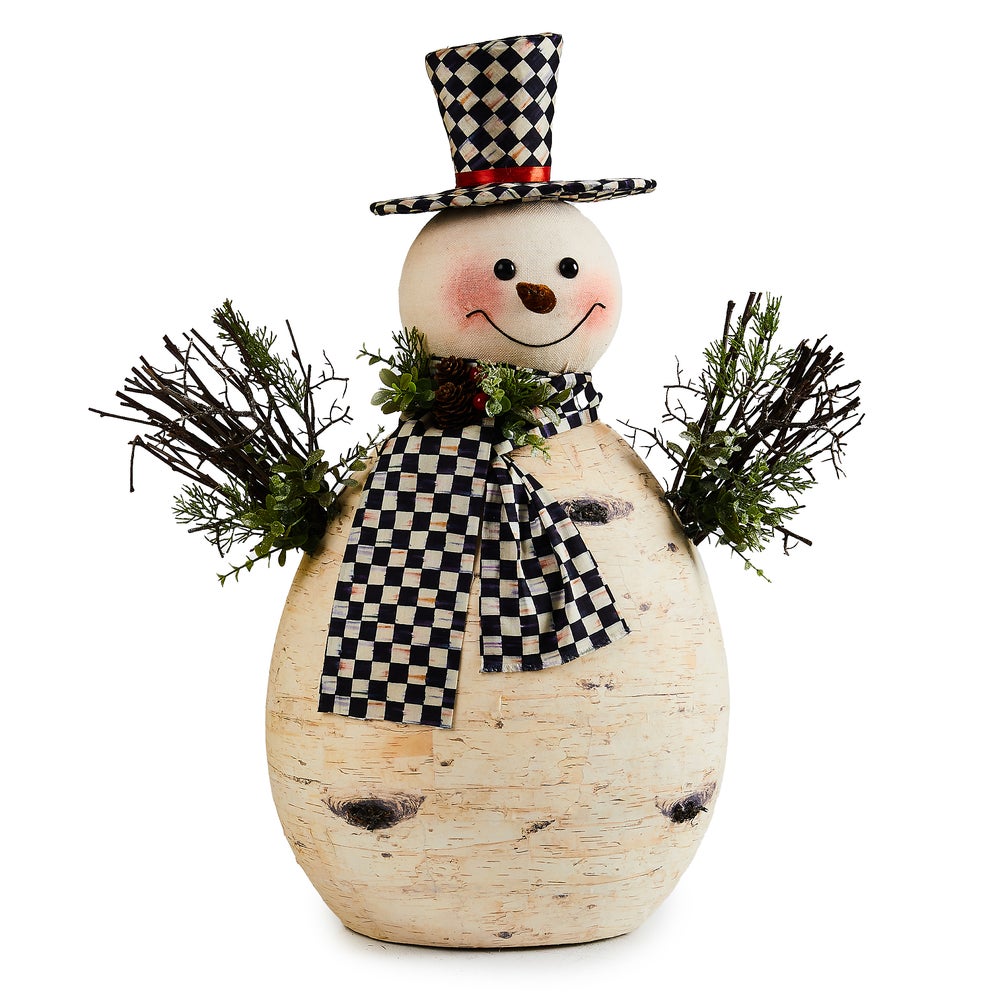 Farmhouse Holiday Large Birch Snowman Figurine mackenzie-childs Panama imagen 1