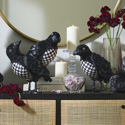 Haunted House Black Velvet & Check Crows, Set of 3