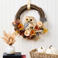 Autumnology Owl 16" Wreath