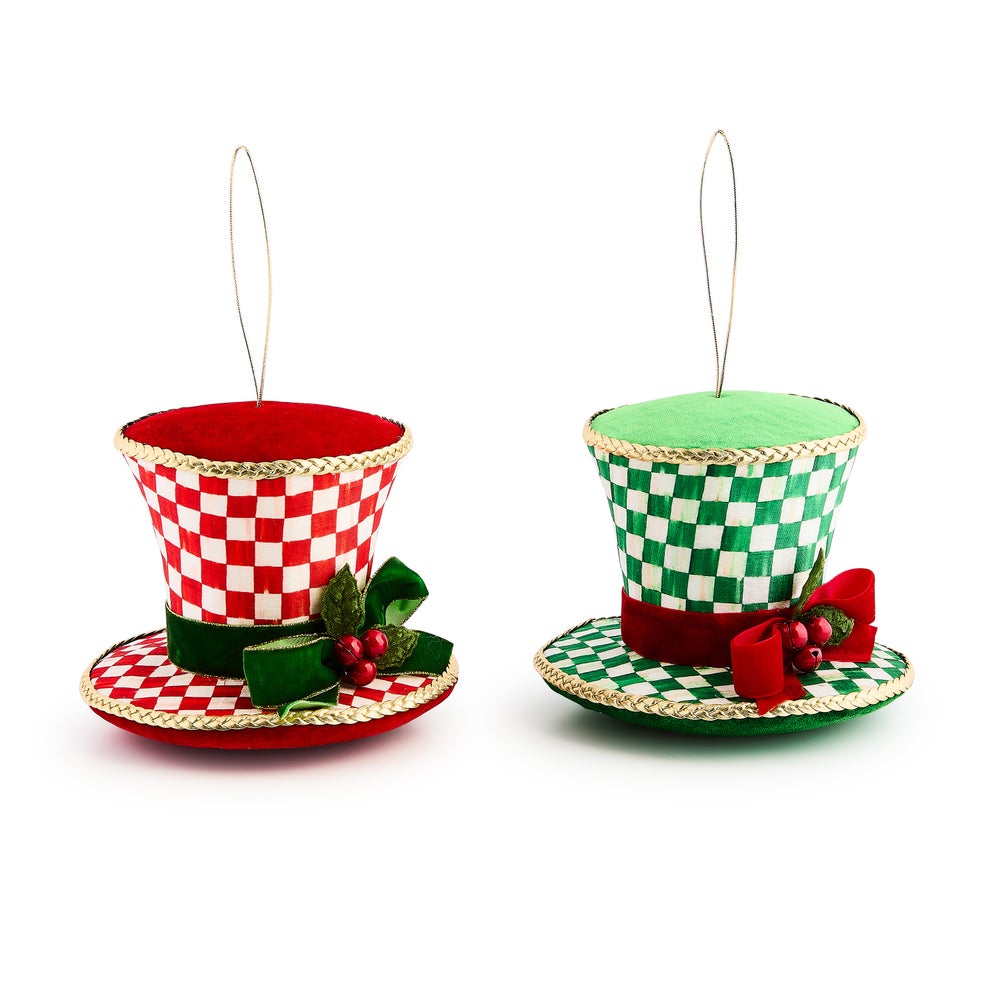 Check It Out Top Hat Fabric Ornaments, Set of 2 mackenzie-childs Panama imagen 1