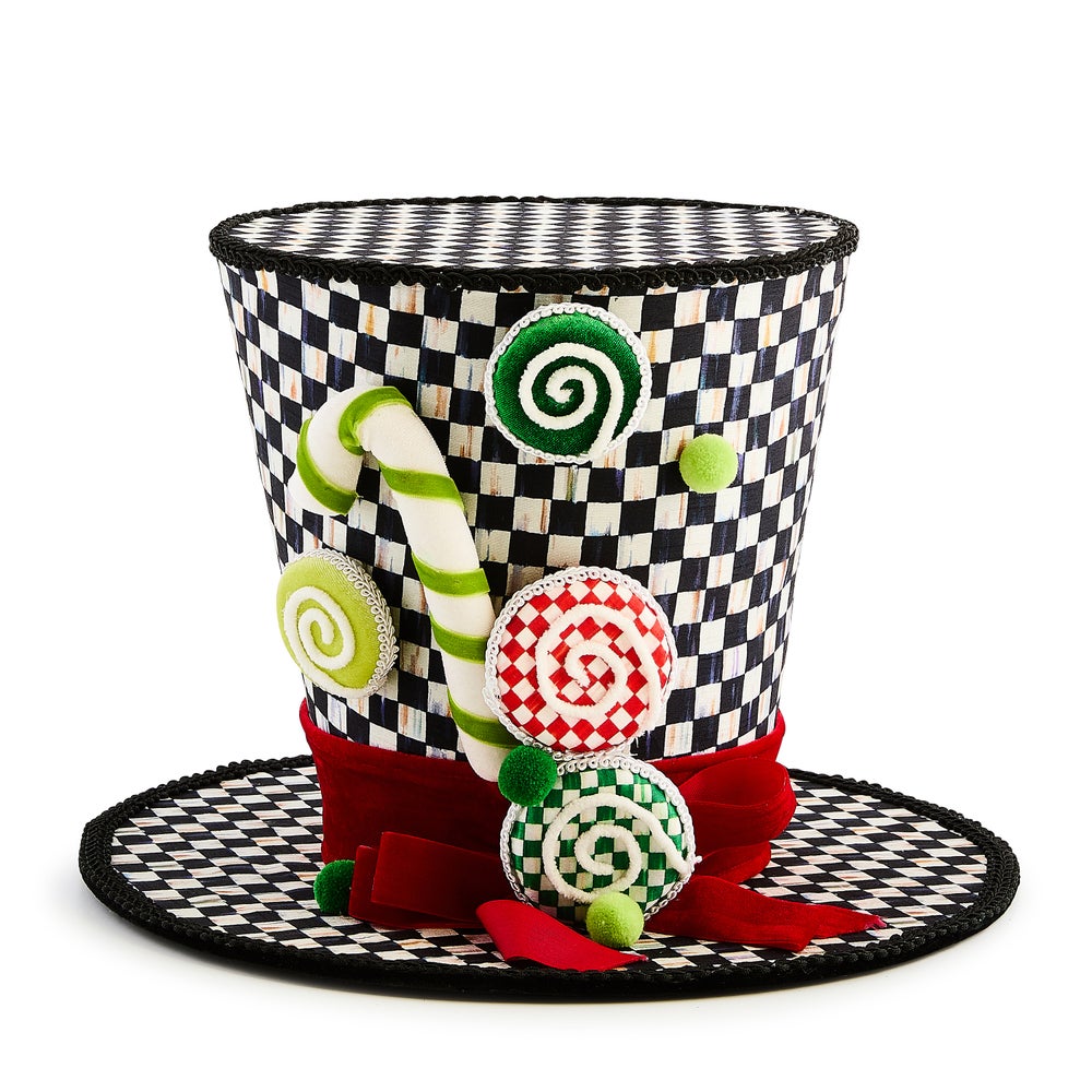 Check It Out Top Hat Fabric Tree Topper mackenzie-childs Panama imagen 1