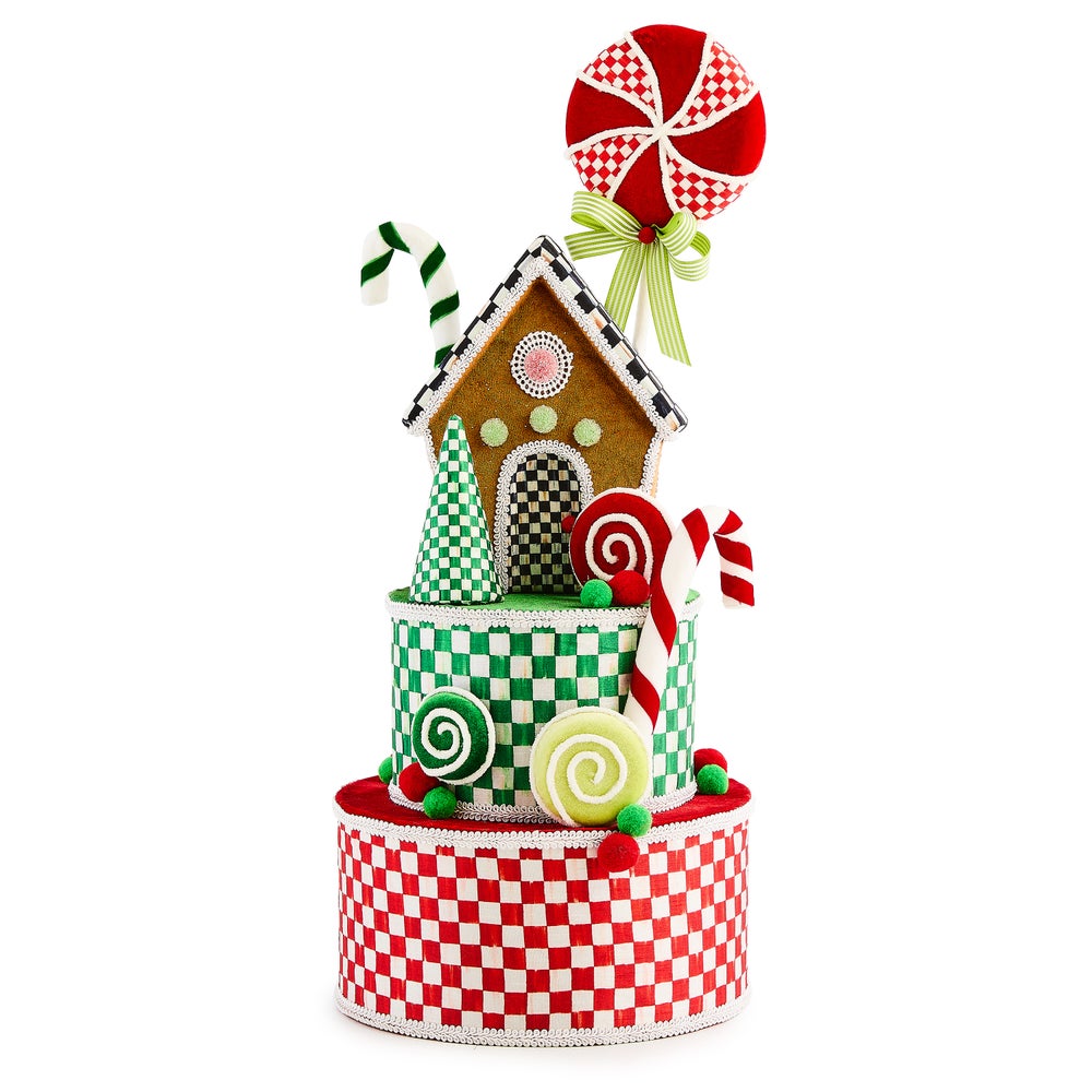 Check It Out Gingerbread Fabric Tree Topper mackenzie-childs Panama imagen 1