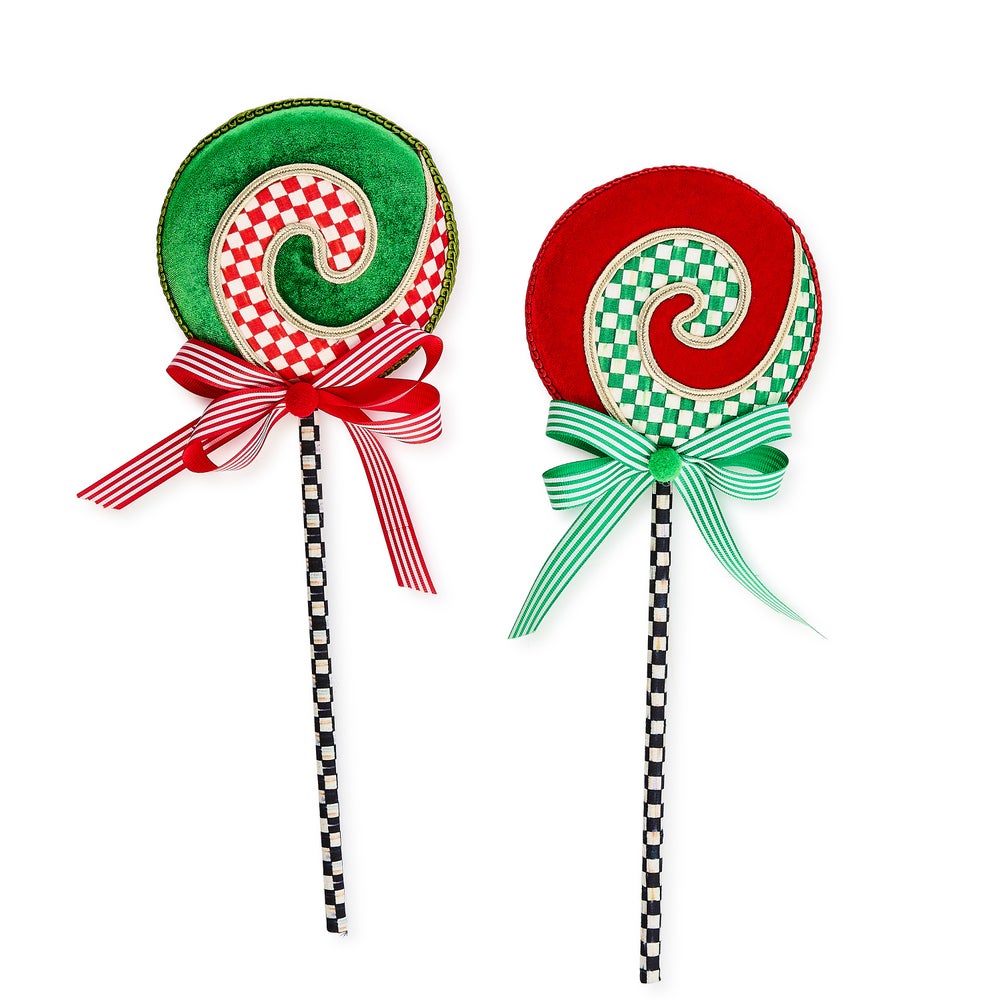Check It Out Small Fabric Lollipop Picks, Set of 2 mackenzie-childs Panama imagen 1 Check It Out Small Fabric Lollipop Picks, Set of 2 mackenzie-childs Panama imagen 1